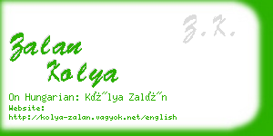 zalan kolya business card